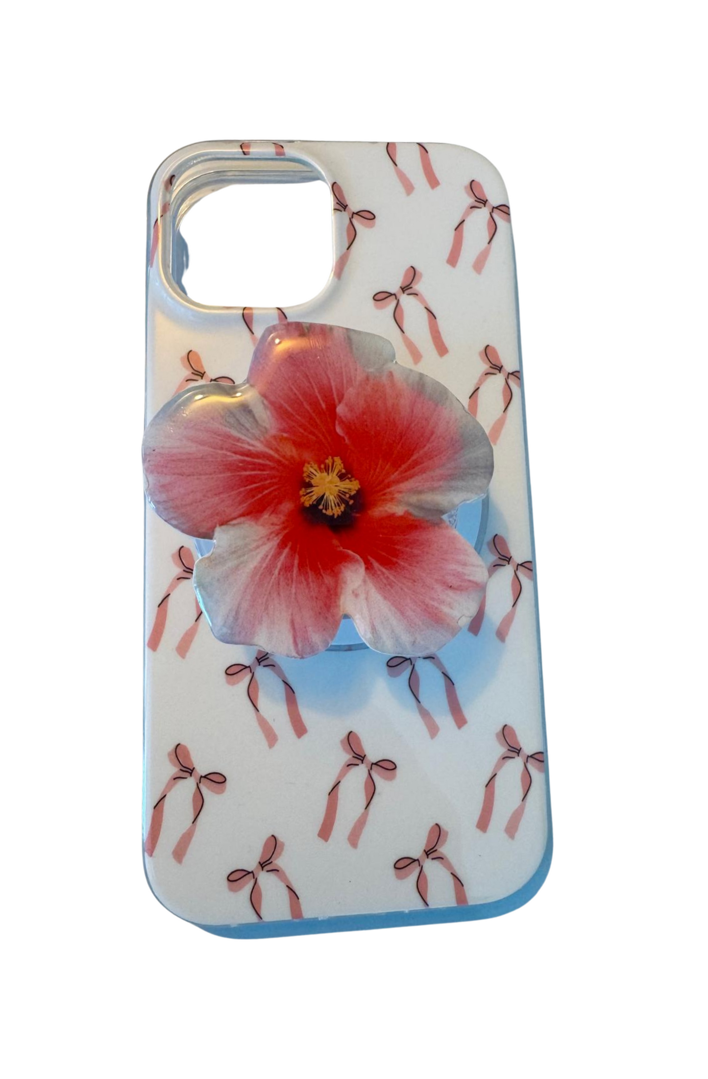 Pink and white Hibiscus Adhesive